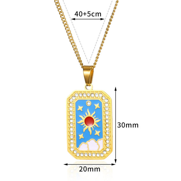 Wholesale Hiphop Long Sweater Chain Devil's Eye Titanium Steel Electroplating Unisex Water Whip Chain