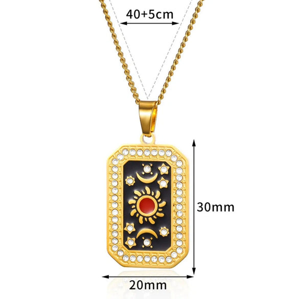 Wholesale Hiphop Long Sweater Chain Devil's Eye Titanium Steel Electroplating Unisex Water Whip Chain