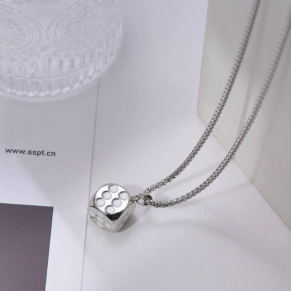 Wholesale Hiphop Personality Pendant Titanium Steel Necklace With Geometric Design For Men And Women
