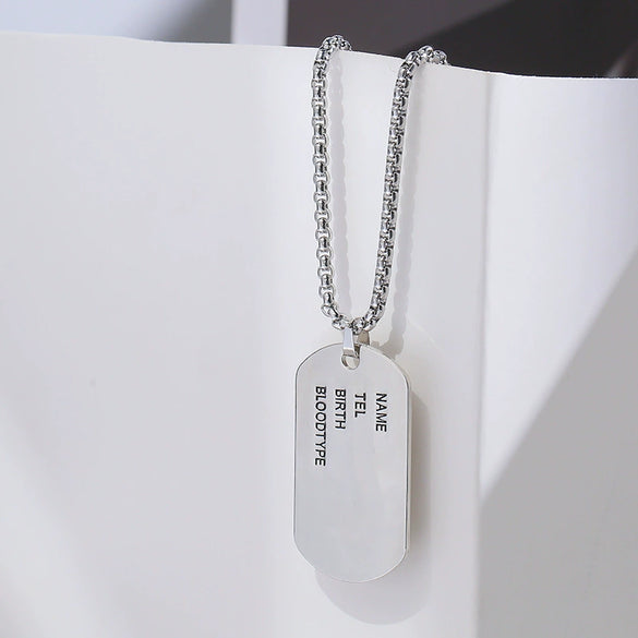 Wholesale Hiphop Personality Pendant Titanium Steel Necklace With Geometric Design For Men And Women