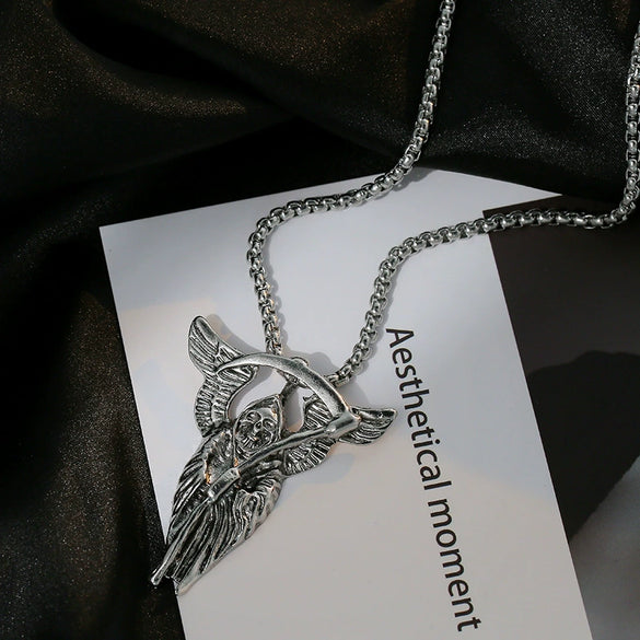 Wholesale Hiphop Personality Pendant Titanium Steel Necklace With Geometric Design For Men And Women
