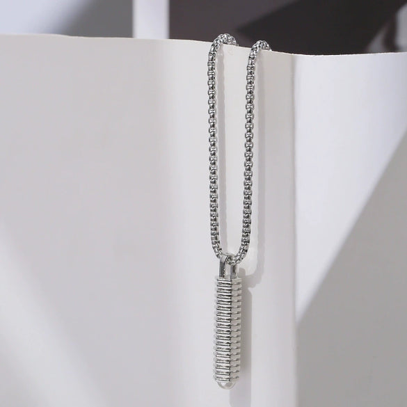 Wholesale Hiphop Personality Pendant Titanium Steel Necklace With Geometric Design For Men And Women