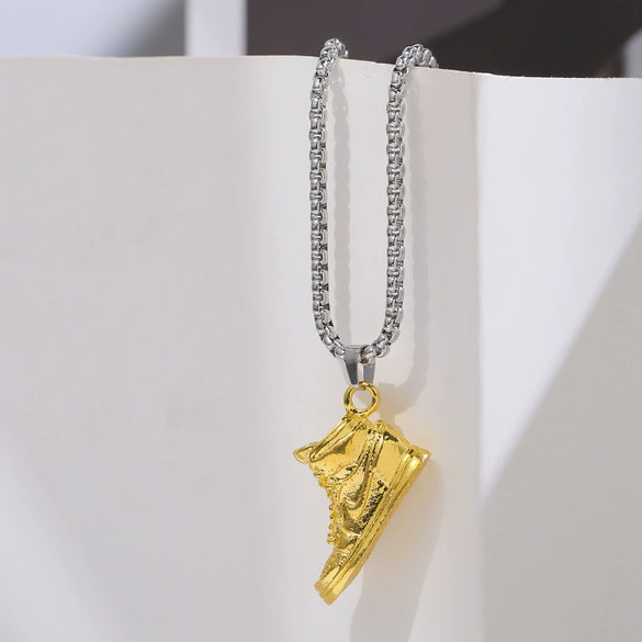 Wholesale Hiphop Personality Pendant Titanium Steel Necklace With Geometric Design For Men And Women
