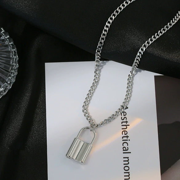 Wholesale Hiphop Personality Pendant Titanium Steel Necklace With Geometric Design For Men And Women