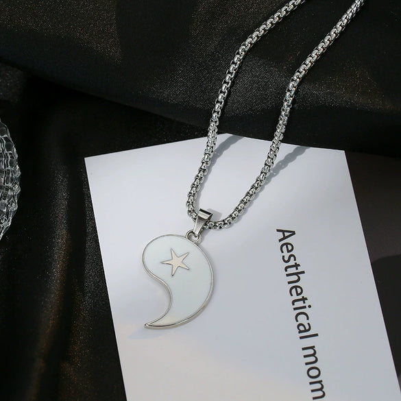 Wholesale Hiphop Personality Pendant Titanium Steel Necklace With Geometric Design For Men And Women