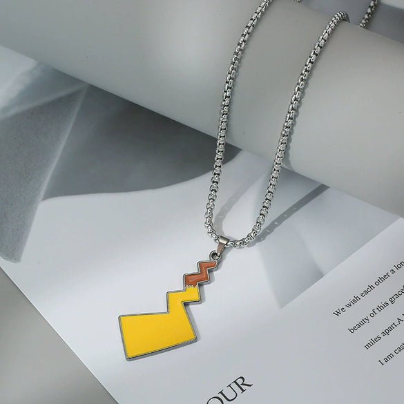 Wholesale Hiphop Personality Pendant Titanium Steel Necklace With Geometric Design For Men And Women