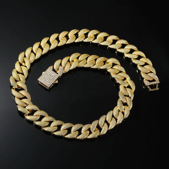 Wholesale Hiphop Punk Style Geometric Alloy Cuban Chain Necklace For Men