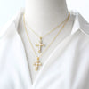 Wholesale Hiphop Retro Cross Pendant Necklace Copper Inlaid With Zircon Geometric Ushaped Electroplated For Women