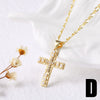 Wholesale Hiphop Retro Cross Pendant Necklace Copper Inlaid With Zircon Geometric Ushaped Electroplated For Women