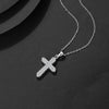 Wholesale Hiphop Retro 925 Sterling Silver Pointed Cross Pendant Necklace With Electroplating And Chain