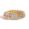 Wholesale Hiphop Rhombus Zircon Copper Cuban Chain Bracelet