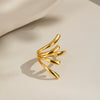Wholesale Hiphop Rock Stylish Geometric Ring In Stainless Steel With Electroplating For Women