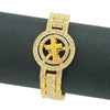 Wholesale Hiphop Rotatable Cross Alloy Watch Chain Bracelet For Men With Geometric Diamond Design
