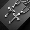 Wholesale Hiphop Simple Titanium Steel Necklace With Black Cross Pendant Electroplated For Men And Women