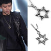 Wholesale Hiphop Sixpointed Star Plaid Geometric Alloy Sweater Chain With Diecast Alloy Pendant And Snake Bone Chain Long Necklace