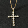 Wholesale Hiphop Square Cross Pendant With Microinlaid Zircon For Men Copper Hiphop Accessories