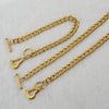 Wholesale Hiphop Stainless Steel And Titanium Steel Heart Pendant Necklace And Bracelet With Electroplating Cuban Chain And Ot Buckle For Women
