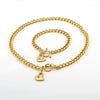 Wholesale Hiphop Stainless Steel And Titanium Steel Heart Pendant Necklace And Bracelet With Electroplating Cuban Chain And Ot Buckle For Women