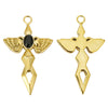 Wholesale Hiphop Stainless Steel Angel Wing Cross Pendant With Electroplating Treatment And Natural Zircon For Female
