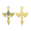 Wholesale Hiphop Stainless Steel Angel Wing Cross Pendant With Electroplating Treatment And Natural Zircon For Female