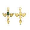 Wholesale Hiphop Stainless Steel Angel Wing Cross Pendant With Electroplating Treatment And Natural Zircon For Female