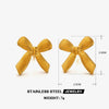 Wholesale Hiphop Stainless Steel Bow Earrings 18K Goldplated