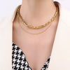 Wholesale Hiphop Street Fashion Snake Bone Chain Necklace Titanium Steel Electroplated 18K Gold Geometric Design Fadefree Colorfree Allmatch