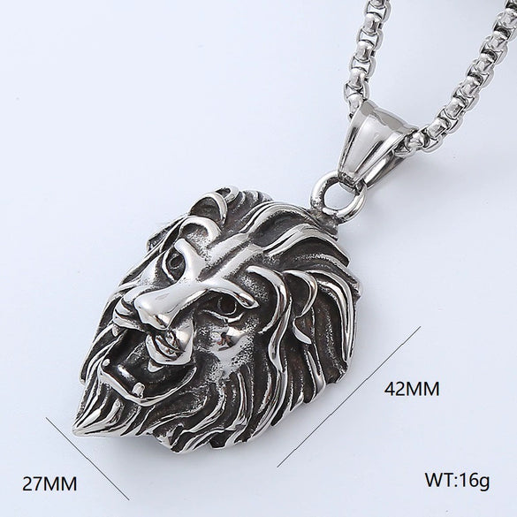 Wholesale Hiphop Street Necklace Titanium Steel Retro Exaggerated Skull Punk Style Geometric Polished