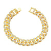Wholesale Hiphop Style Alloy Cuban Chain Bracelet With Diamond And Geometric Pattern For Men