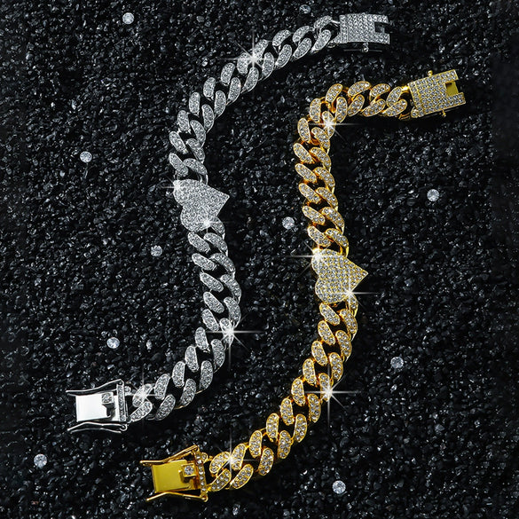 Wholesale Hiphop Style Alloy Heart Shaped Electroplated Bracelet For Men And Women