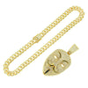 Wholesale Hiphop Style Alloy Mask Pendant Necklace With Geometric Design And Full Diamond Decoration On Cuban Chain