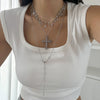 Wholesale Hiphop Style Alloy Pendant Long Necklace With Star Shape And Geometric Pattern Electroplated For Women
