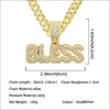 Wholesale Hiphop Style Alloy Pendant Necklace With Diamond And Letter Design Cuban Chain