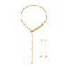 Wholesale Hiphop Style Asymmetrical Clavicle Necklace Set Geometric Pattern Alloy Pendant Copper Chain Electroplated