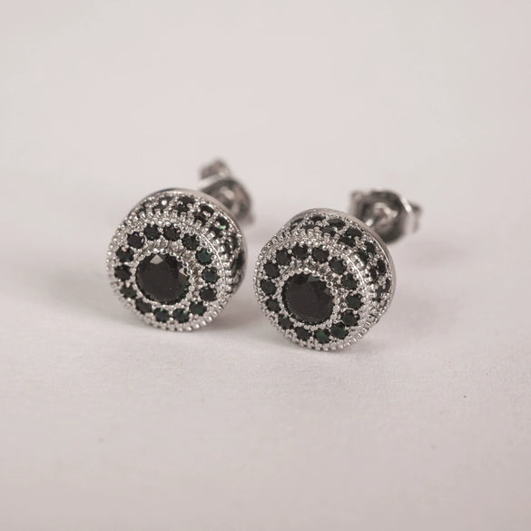 Wholesale Hiphop Style Copper Earrings With Microinlaid Zircon And Geometric Pattern