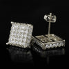 Wholesale Hiphop Style Copper Square Earrings With Microinlaid Zircon And Geometric Design For Women