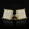 Wholesale Hiphop Style Copper Square Earrings With Microinlaid Zircon And Geometric Design For Women