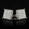 Wholesale Hiphop Style Copper Square Earrings With Microinlaid Zircon And Geometric Design For Women