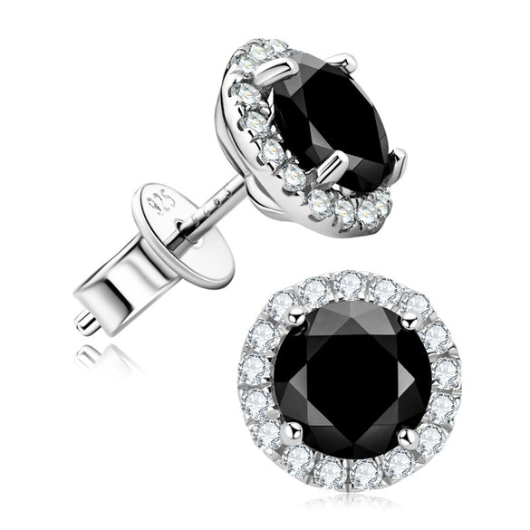 Wholesale Hiphop Style Geometric Moissanite Earrings S925 Sterling Silver Electroplated