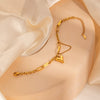 Wholesale Hiphop Style Heart Shape Titanium Steel Bamboo Chain Bracelet And Necklace With Electroplating Design