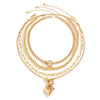 Wholesale Hiphop Style Heart Shaped Beaded Alloy And Iron Necklace For Women