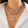 Wholesale Hiphop Style Heart Shaped Beaded Alloy And Iron Necklace For Women