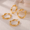 Wholesale Hiphop Style Simple Niche Texture 316L Stainless Steel Goldplated Geometric Earrings With Ribbon Twist Design