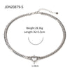 Wholesale Hiphop Style Stainless Steel And Titanium Steel Geometric Love Necklace With Electroplating Cuban Chain