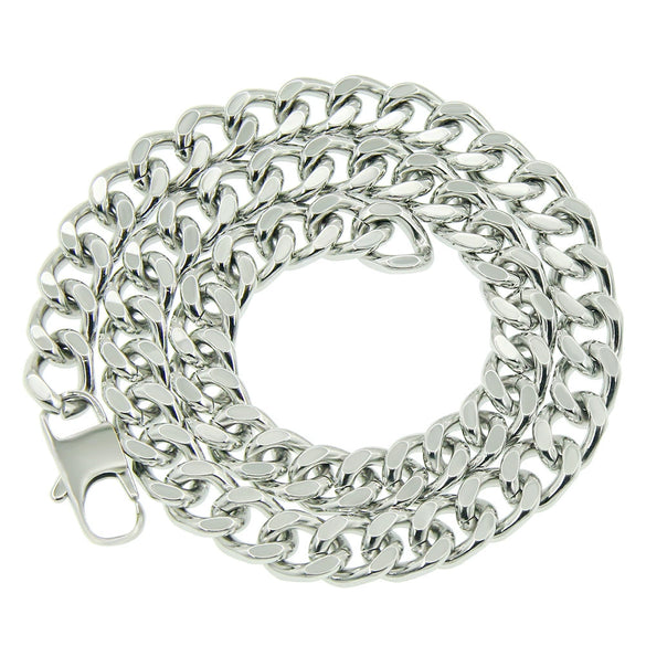 Wholesale Hiphop Style Stainless Steel Geometric Cuban Chain Necklace With Electroplating