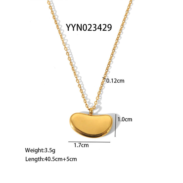 Wholesale Hiphop Style Stainless Steel Jewelry Suit With Gold Ingot Pattern Ochain Necklace And Gold Peas Earrings Electroplated