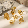 Wholesale Hiphop Style Stainless Steel Ring With Starfish Irregular Knot Design Pvd Furnace Real Gold Electroplated