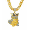 Wholesale Hiphop Style Threedimensional Cartoon Turtle Pendant Necklace Zinc Alloy Material Electroplating Treatment Cuban Chain
