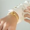 Wholesale Hiphop Style 316L Stainless Steel Goldplated Geometric Hollow Love Bracelet For Women