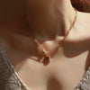Wholesale Hiphop Style Ushaped Titanium Steel And Stainless Steel Lock Pendant Necklace For Women With Electroplating